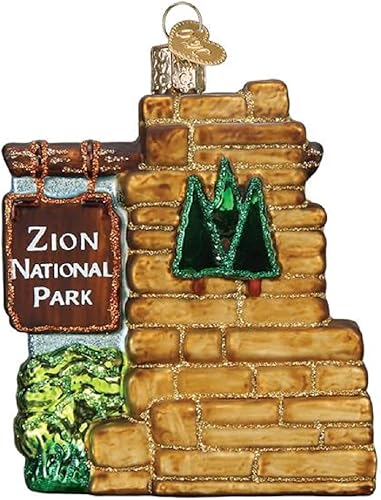 Old World Christmas Adornos de vidrio soplado del parque nacional Zion para el árbol de Navidad