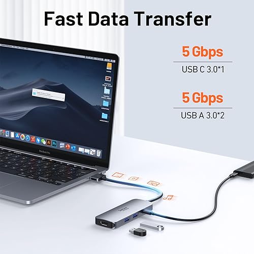 Miniatura 13 de Estación de acoplamiento USB C Monitor HDMI dual, adaptador USB C a HDMI dual con 2 puertos HDMI, carga PD, SD/TF, puertos USB A y C 3.0, estación