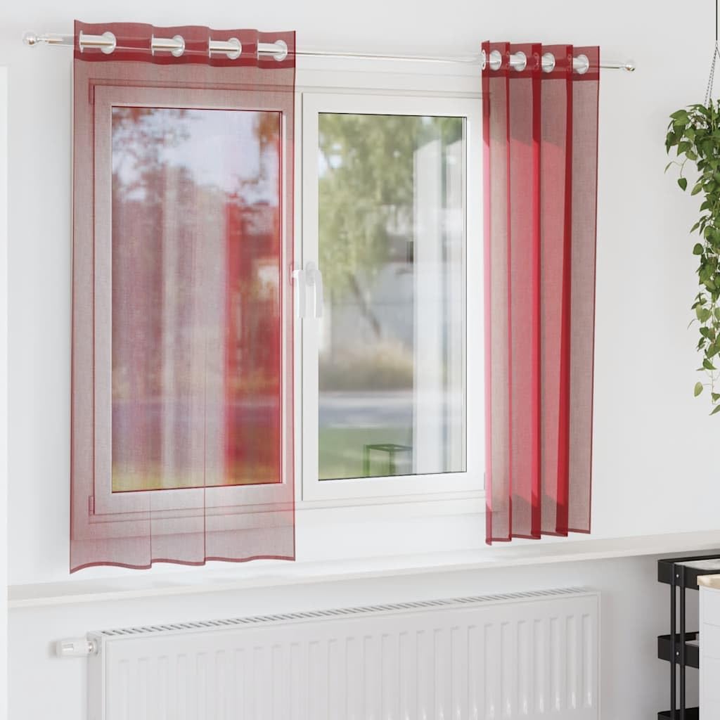 Rideaux en voile anti-regard bordeaux 140x175 pour protéger l'intimité