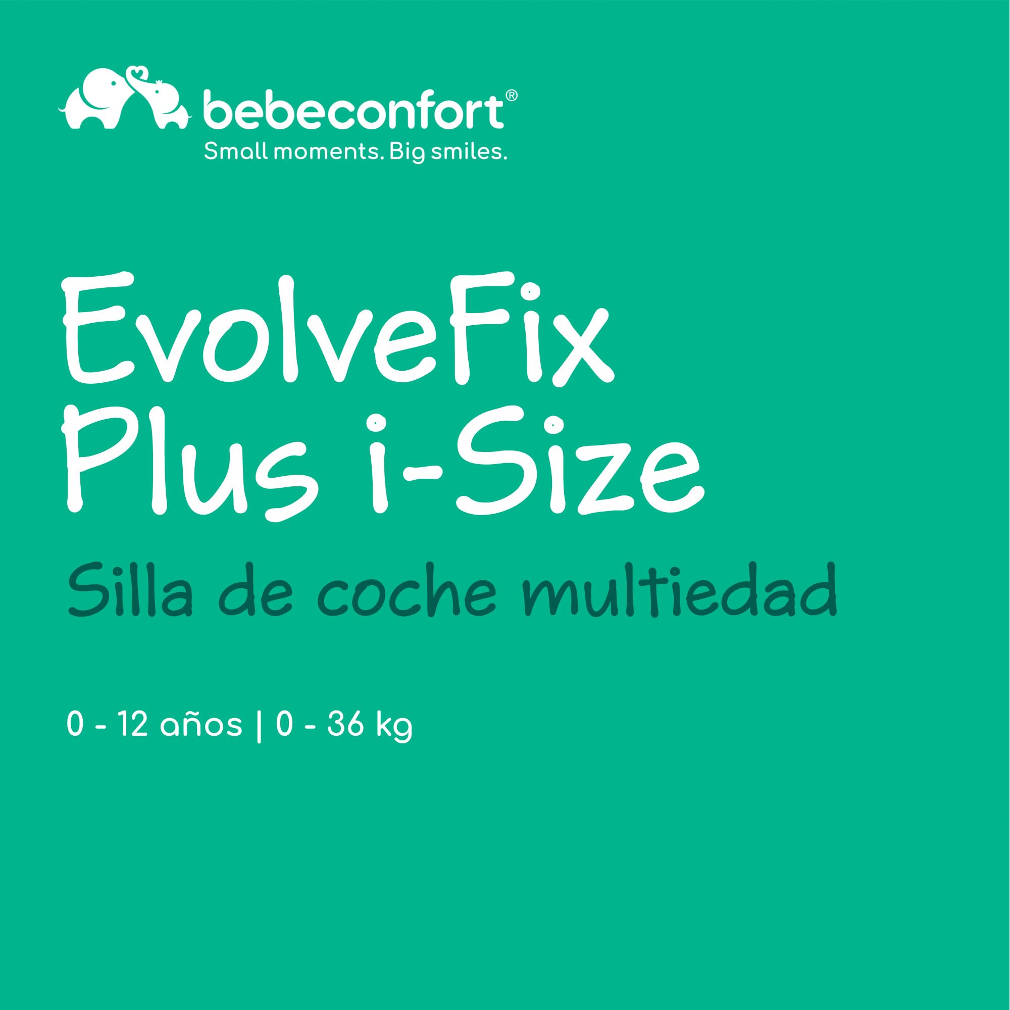 Bebeconfort EvolveFix Plus i-Size, Silla Coche 360, 0-12 Años, 40-150 cm, Silla Coche ISOFIX, Reposacabezas 10 pos., 4 pos. Reclinadas, Protección Lateral, Tejidos Alto Rendimiento, Tinted Graphite