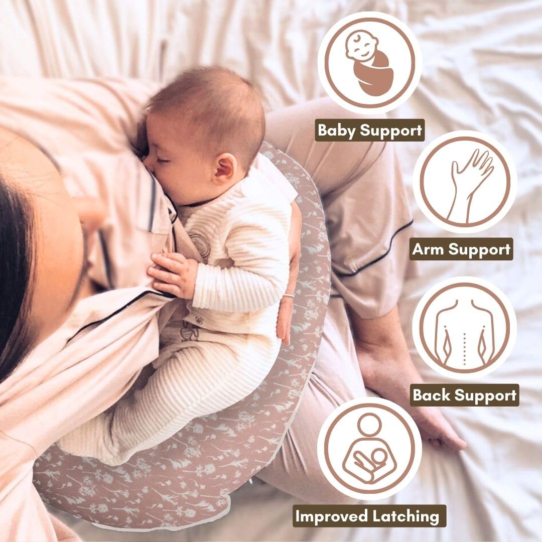 BellaMoon Mini cuscino per allattamento, cuscino di supporto per l'allattamento al seno per mamme, cuscino per maternità e gravidanza, che dorme sul fianco e supporto per le braccia, set essenziale