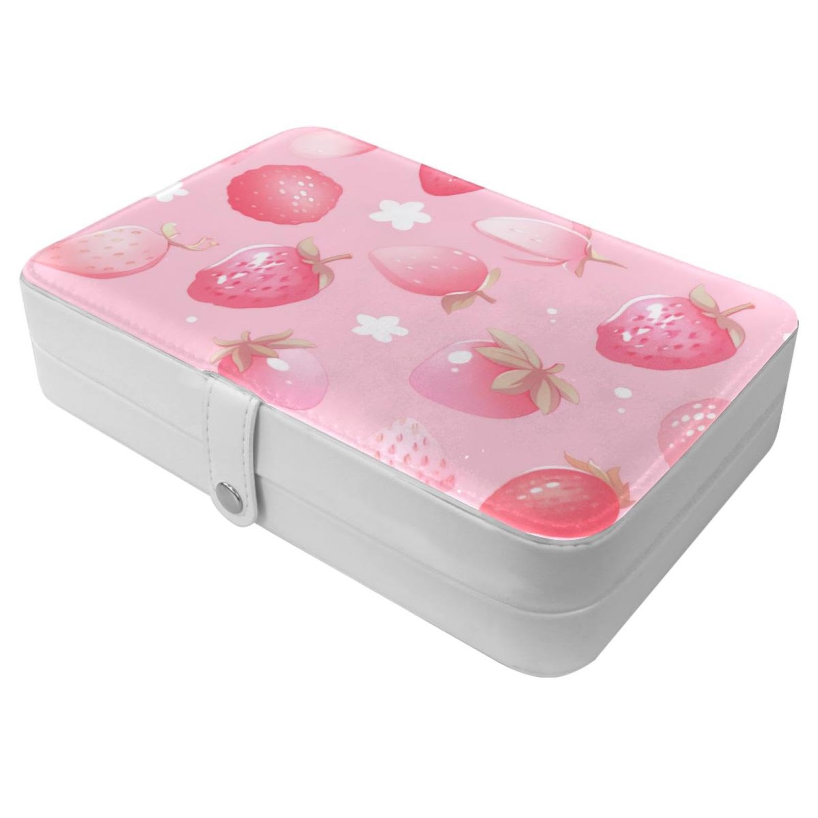 Étui de rangement de voyage pour bijoux et boucles d'oreilles rose