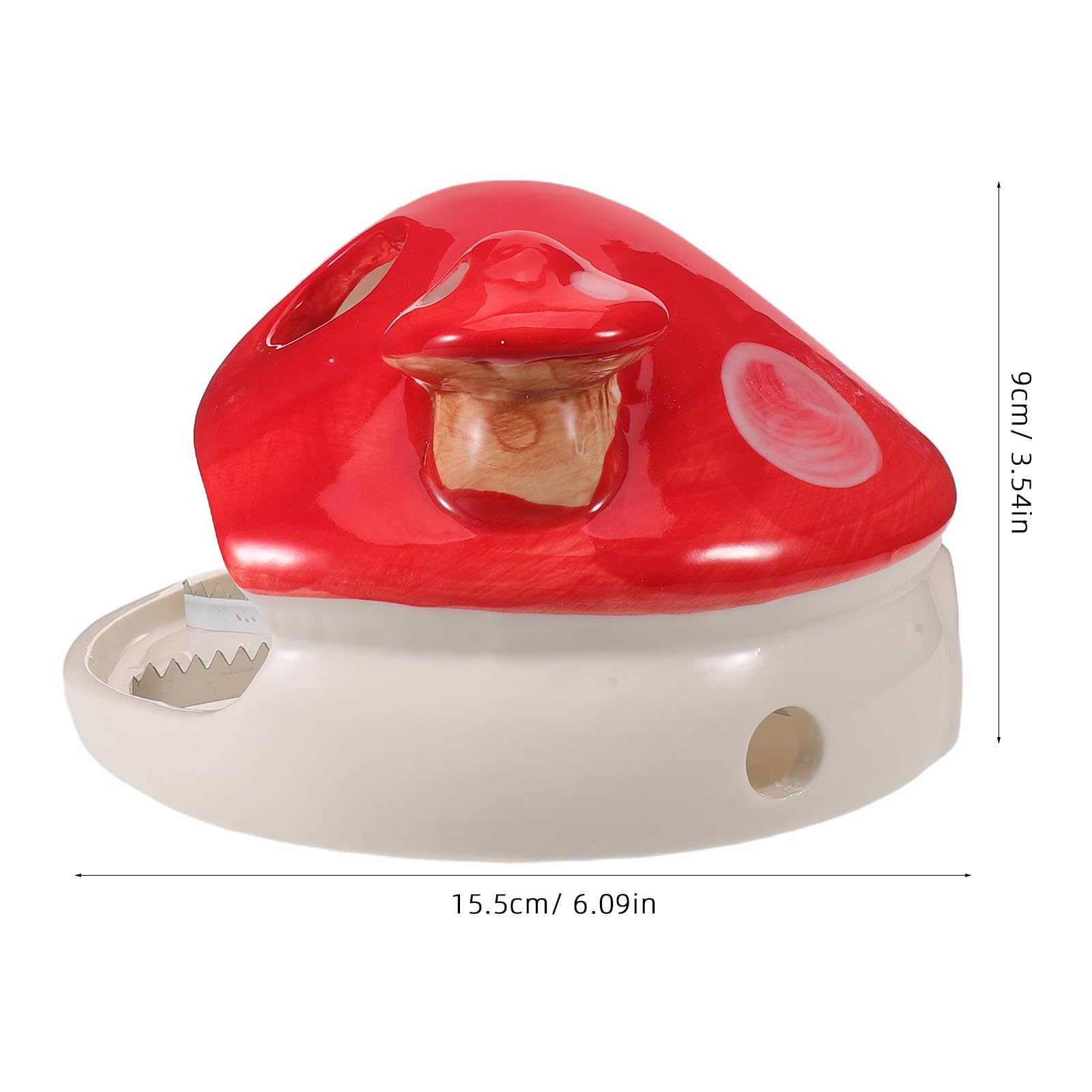 ibasenice Porta Incienso Diseño Decorativo Forma de Hongo Rojo de Cerámica Acabado Esmaltado y Mantenimiento Fácil para Dormitorio o Sala de Té