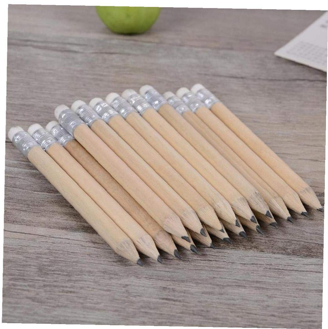 Amazon | 鉛筆 ミニサイズ 10cm シンプル 無地 木製 消しゴム付き