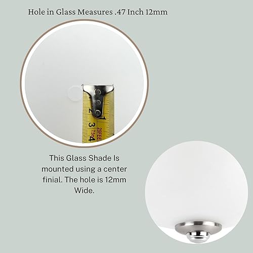 Miniatura 7 de LIGHTACCENTS Cubierta de Luz de Techo  Vidrio Esmerilado 11.57" Diá x 3.58" Altura, Elegante Diseño Blanco Cubiertas de Luz de Ventilador de Techo,