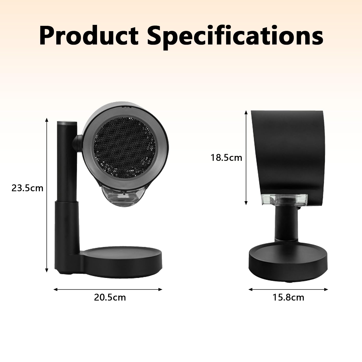 Hotte de table, hotte aspirante portable avec boîte de collecte d'huile et filtre amovible, hauteur et angle et 3 vitesses réglables, vitesse maximale de 3600 tr/min pour camping, barbecue, hot pot