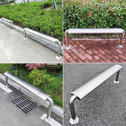 Banco de acero inoxidable para parada de autobus con soporte de carga resistente y duradero 8