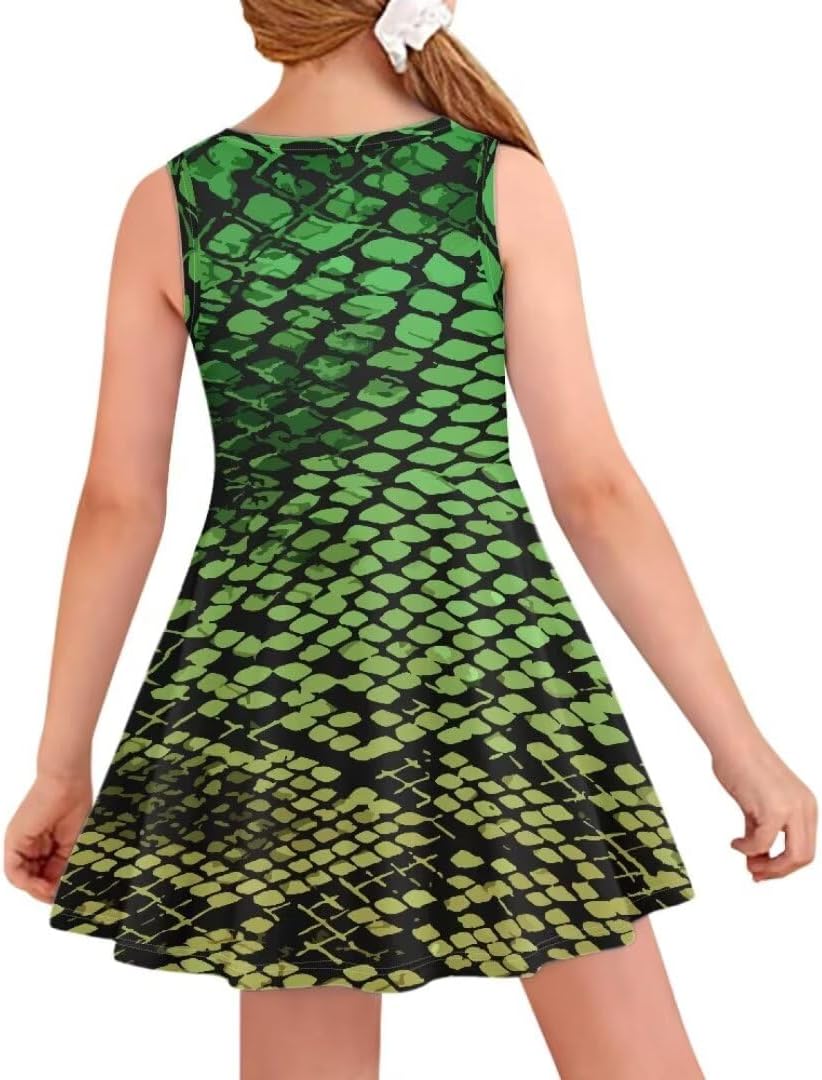 Beauty Collector Sleeveless Dress Round Neck Floral Printed Sundress for Casual Home Party Beach 3-16 Years