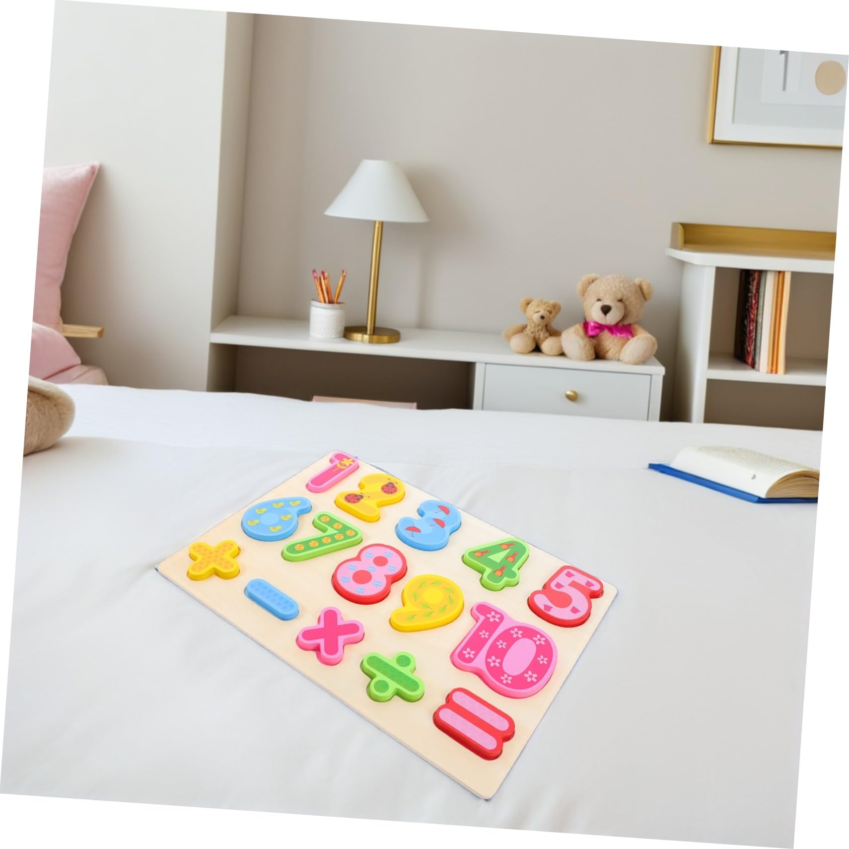 Puzzle in Legno Montessori 3 Pezzi Lettere Numeri Forme | Gioco ad Incastro per Prescuola e Prima Educazione, per Toddler e Bambini, Facile da Afferrare e Ordinare