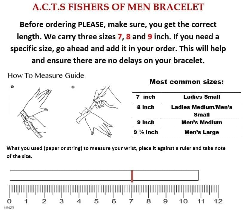 Acts Bracelet Fishers of Men Sterling Silver Regular Link, Maltese Cross Design4