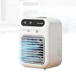Portable 3-in-1 Air Conditioner Mini AC Fan Humidifier With Dual Spray 2 Speeds 500ml Tank For Car Office