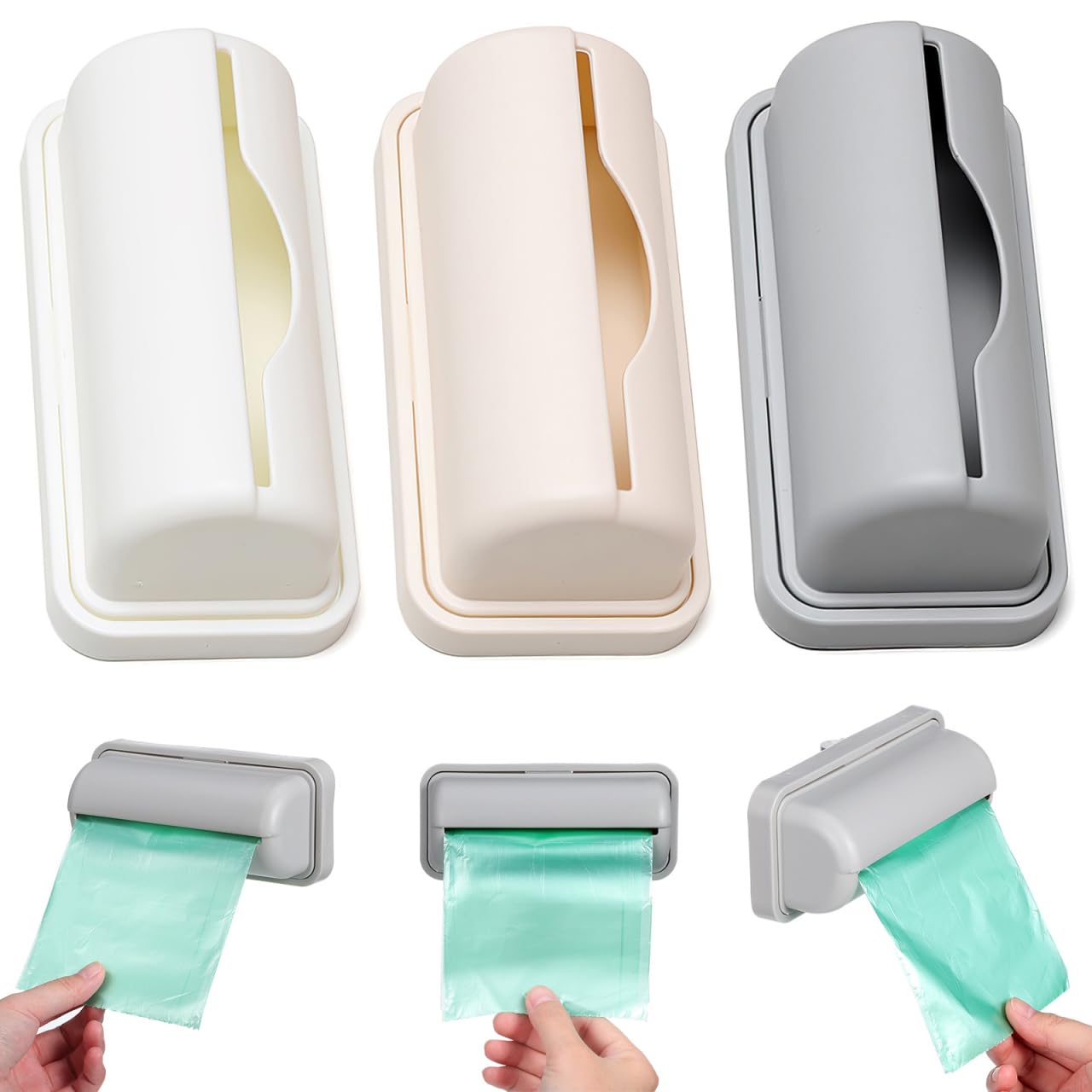 Boîte à sacs poubelle muraux en plastique Hemobllo lot de 3 distributeurs adhésifs