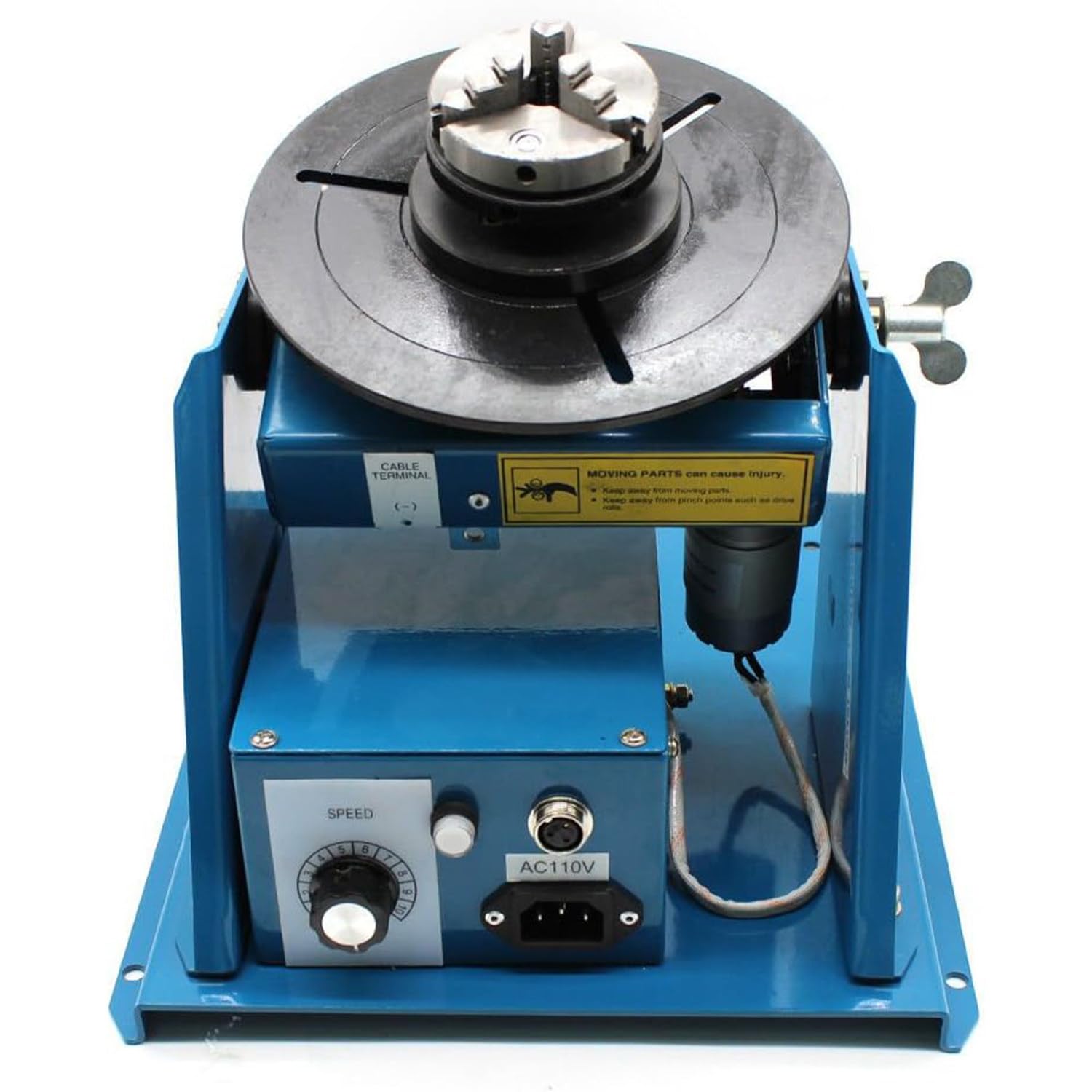 Yxyljoz Light Rotary Welding Positioner 10Kg, 0-90° Welding Positioning Turntable Table With 3-Jaw Lathe Chuck, 2-16 Rpm 20W Portable Welder Positioning Machine For Cutting Grinding Assembly