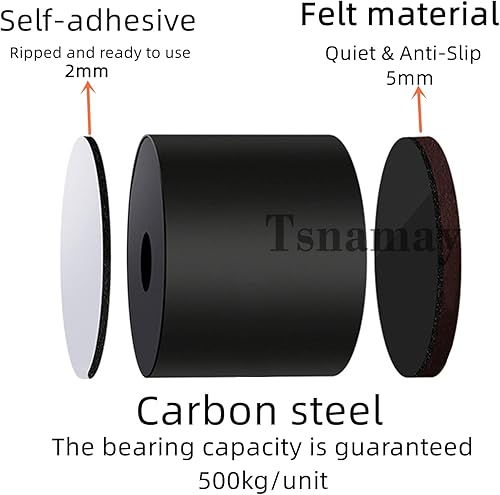 Miniatura 4 de Elevadores autoadhesivos de 2 pulgadas para camas y muebles, elevadores de muebles de acero a muebles o camas pesados, elevadores autoadhesivos para