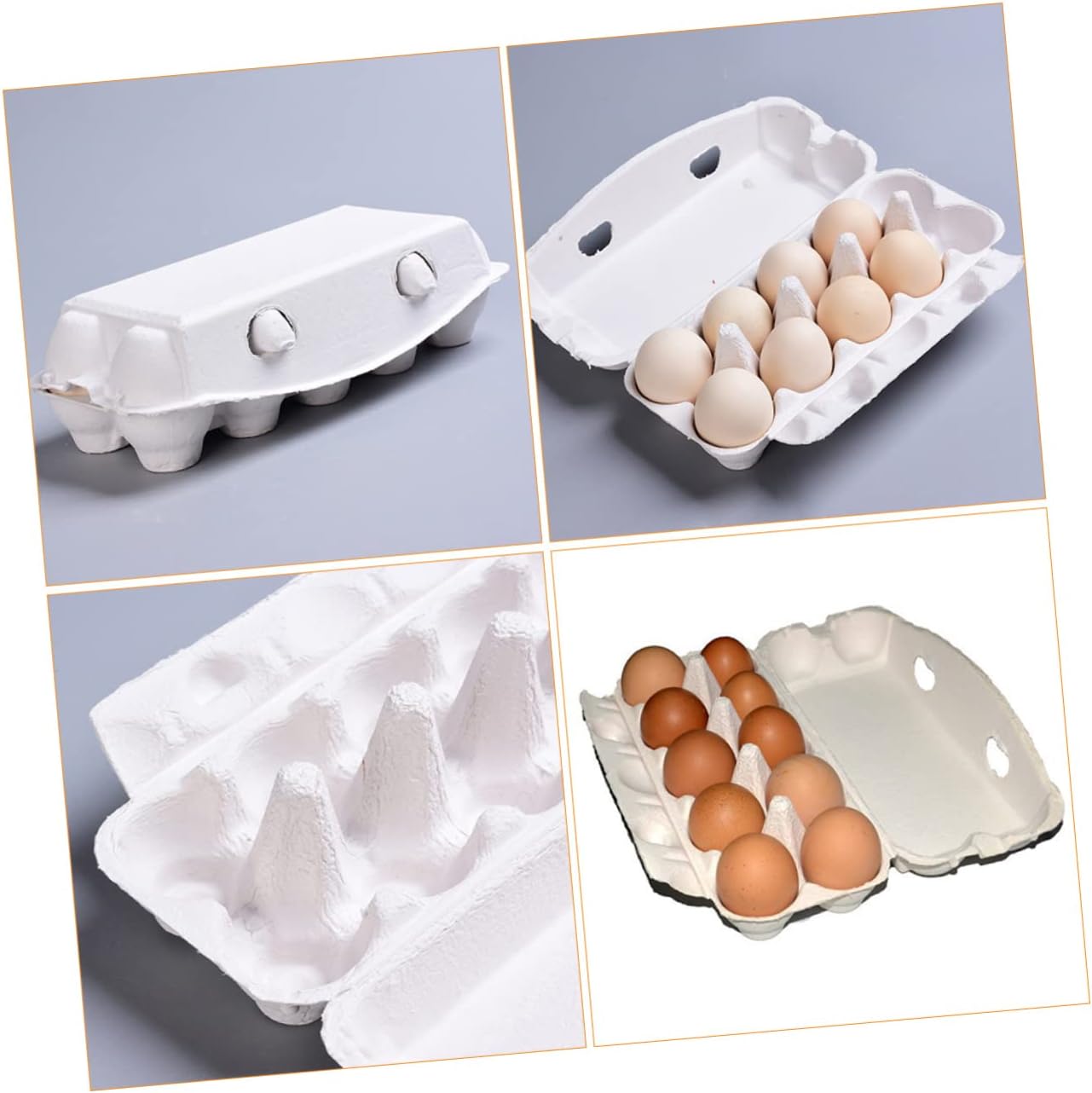 Zerodeko Egg Storage Cartons 10pcs/box Large Chicken Egg Holders White Reusable