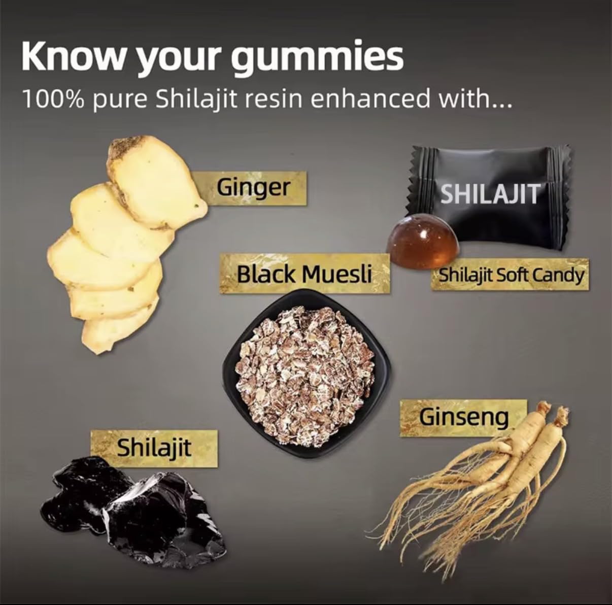 Gummies Shilajit Gold - altamente dosato efficace