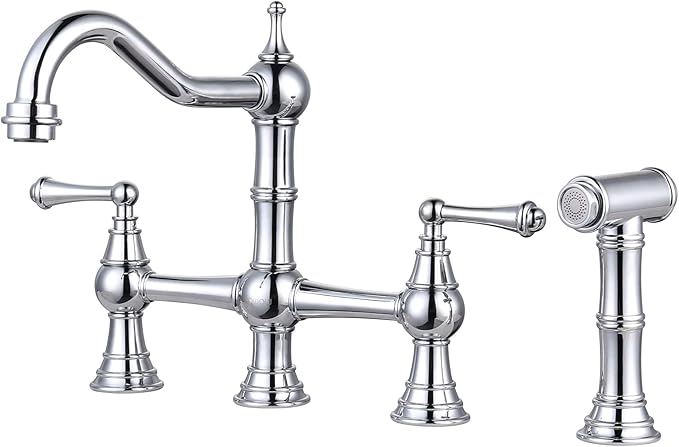 WOWOW 4 Hole Kitchen Faucet with Sprayer WOWOW 4 Hole Kitchen Faucet with Sprayer