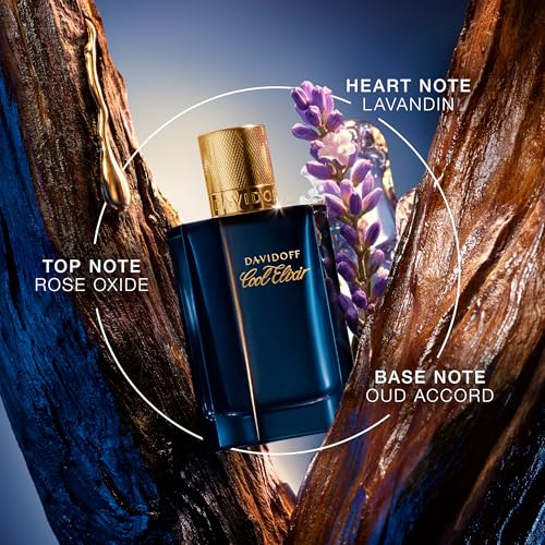 Davidoff Cool Elixir – Holziges Parfum Intense – Mit Noten von Rosenoxid, Lavandin und einem Oud-Akkord – Luxus Parfums für Herren – Langanhaltender Duft
