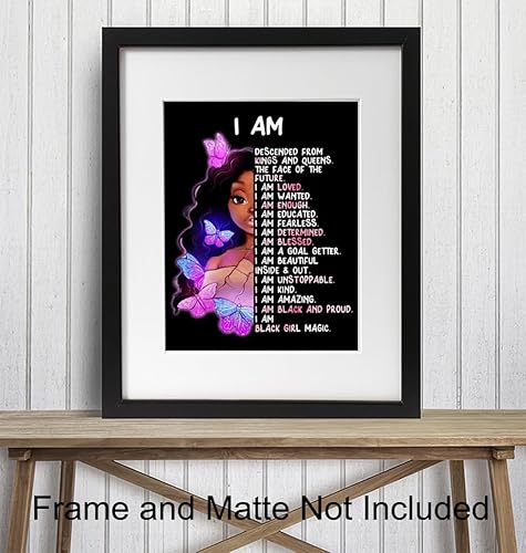 Miniatura 3 de Inspiring Black Girl Wall Decor LARGE 11x14 - African American Girl Art Print - Inspirational positive affirmation - Motivational Quotes - Girls
