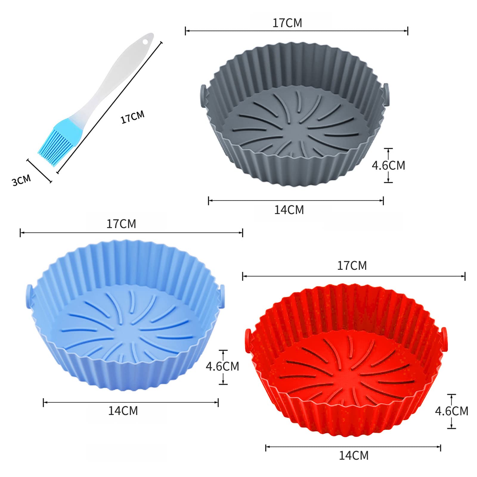 3 Cestelli In Silicone Per Friggitrice Ad Aria - Riutilizzabili, Antiaderenti, Per Forno E Microonde - Foto 7