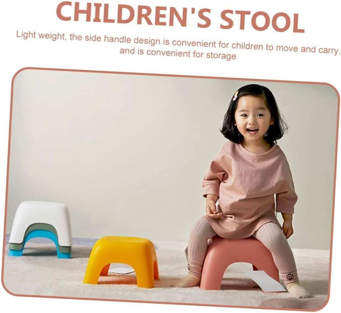 Step Ladder 4 Pcs Plastic Step Stool Stackable Non Slip Change Shoes Footstool for Rounded Corners Bathroom Living Room Bedroom（Pink） stepstool(Rose,16 * 25.2cm)