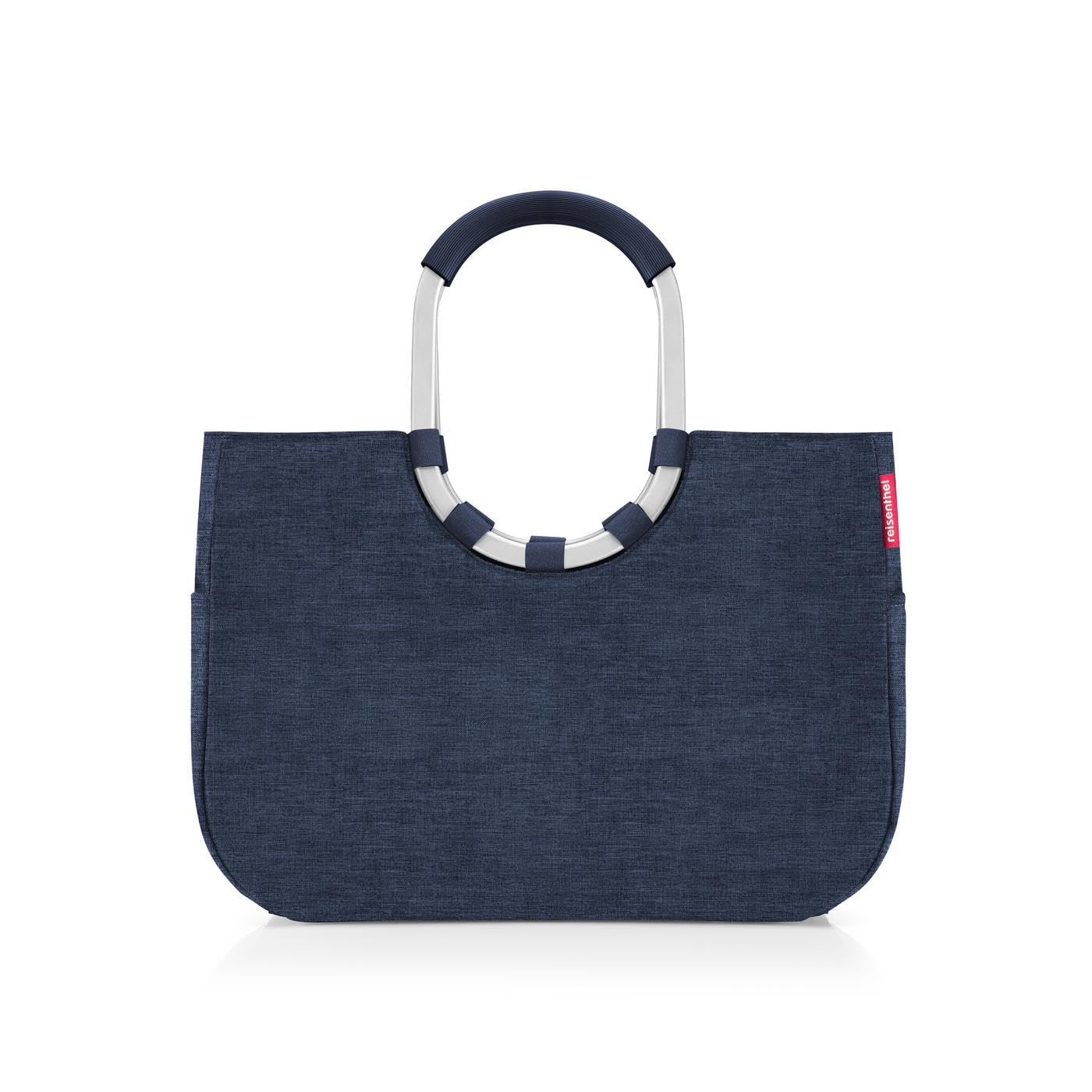 reisenthel Loopshopper L - Sturdy Bag with Practical Compartments Made from Recycled PET Bottles - Charming and Water-Repellent Design Gold, Twist Navy, L, Casual