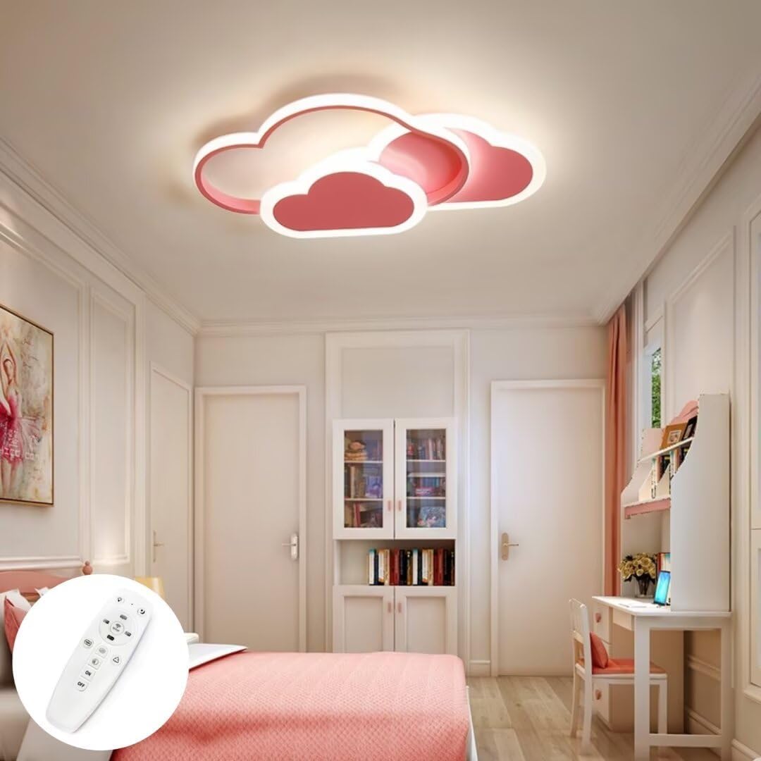 GUANSHAN3D Ceiling Light LED Creative Cloud Intelligent Control Stepless Dimming Ceiling Light Lighting for Boys Girls Bedroom Kindergarten with Remote Control 32W