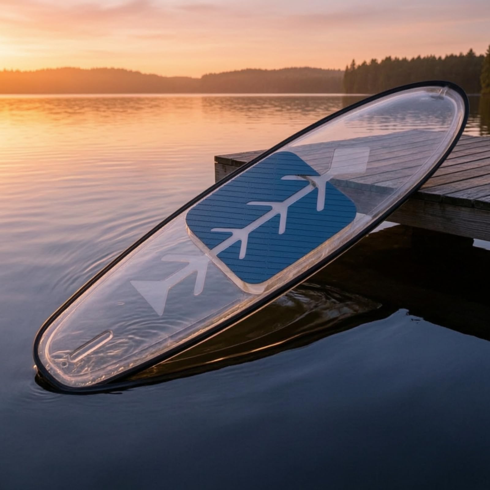 Paddleboard Gonflable Transparent Planche Stand Planche de Glisse Planche de Construction Gonflable Ouverture de Gonflage Prise en Main Facile