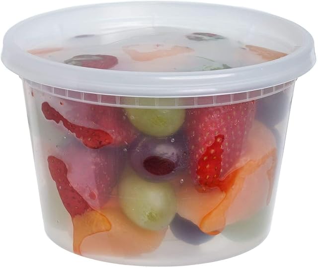 eMKay® 16oz Pack of 8 Round Plastic Containers with Lids - Food Storage Containers for Meal Prep - Reusable and Leakproof, Microwave and Freezer Safe Food Storage Tubs (16oz - 470ml)