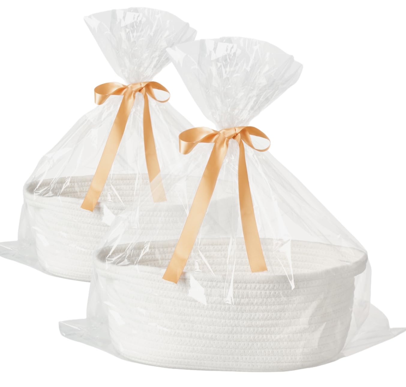 2-Pack Small Woven Nursery Basket, Baby Baskets for Nursery Storage Organiser, Black