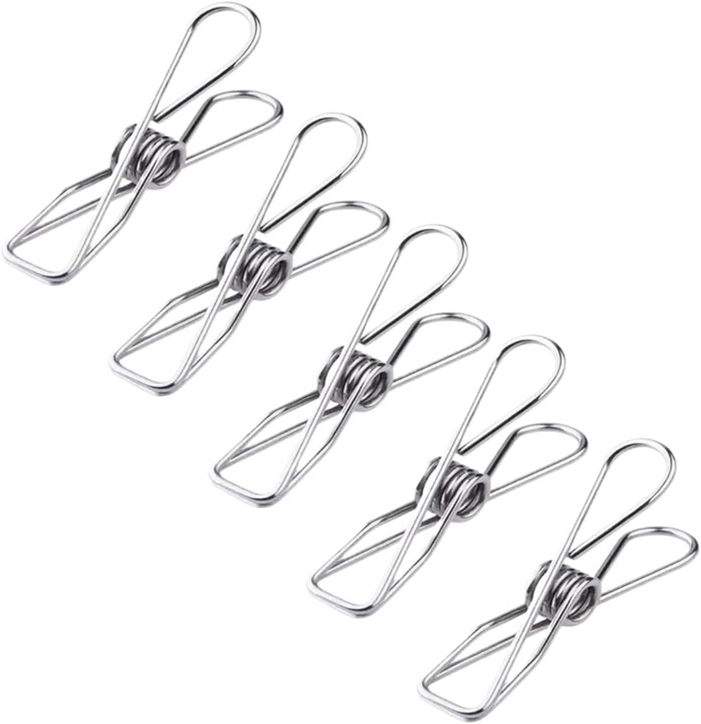 Clothes Pins 30pcs Stainless Steel Clips Clothes Clamps Pins Pegs Holder Sealing Clothing Clip Metal Clips