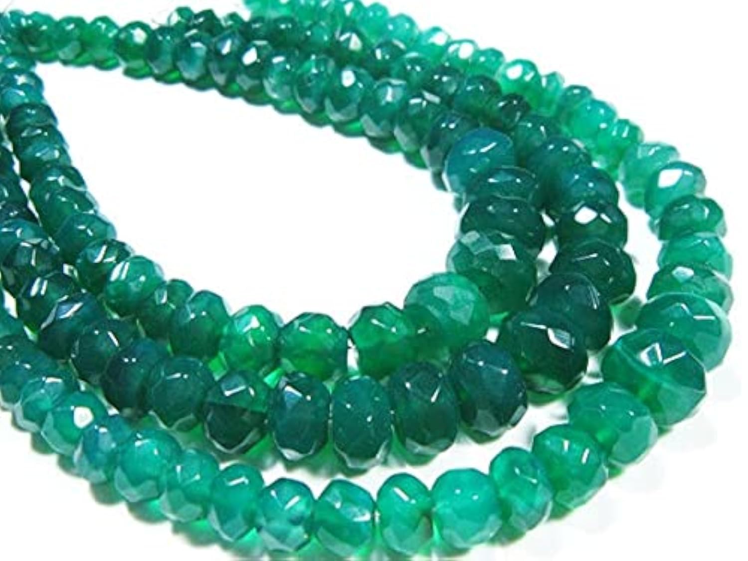 Green Onyx Faceted Big Rondelles : sublimez votre style quotidien avec des perles d'onyx