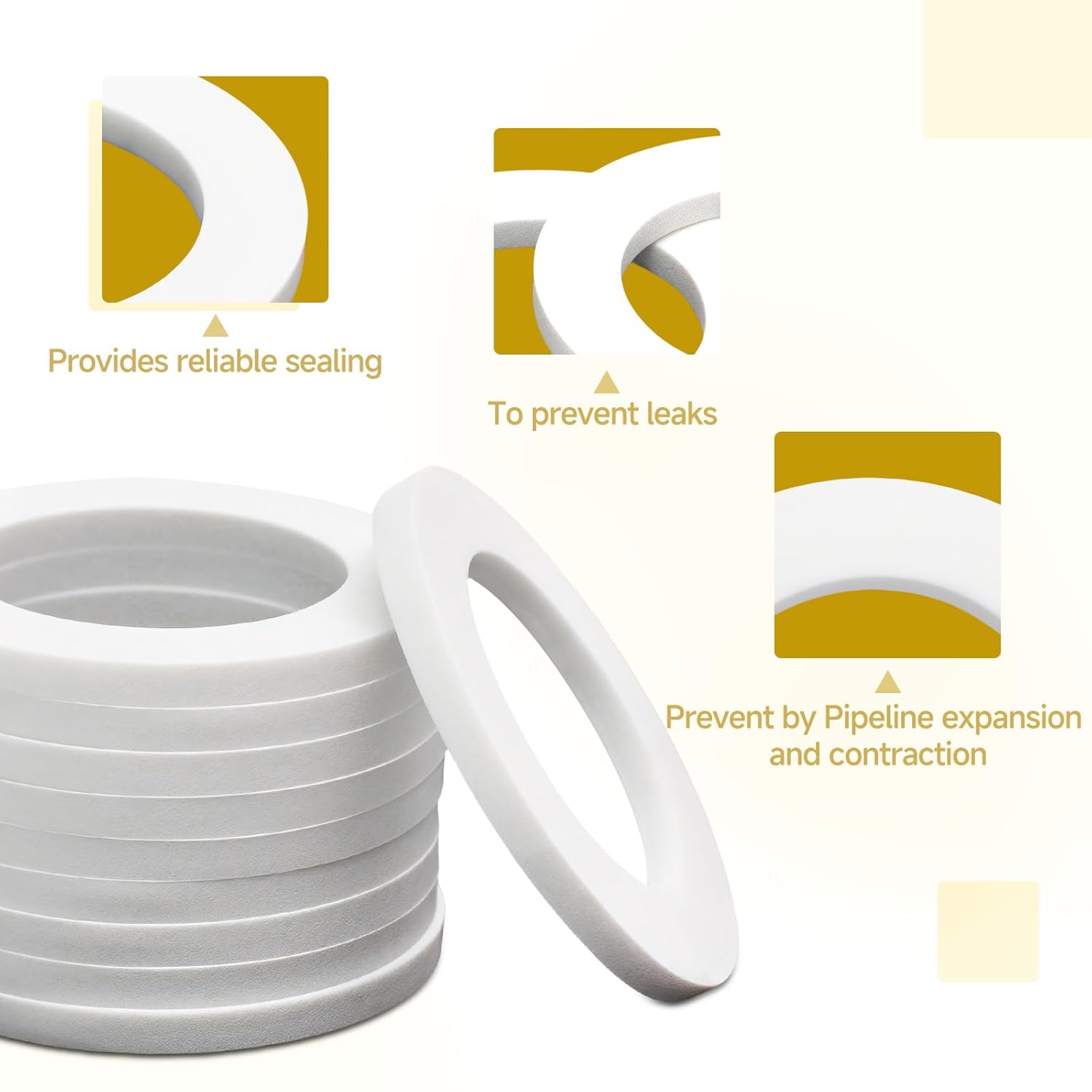 Numano(20pcs) for 001019-45 Coupling Nut Washer Plunger O-Ring Gasket, Compatible with T&S Brass Faucet, 1 1/8" OD x 3/4" ID x 1/8" Thick, Silicone Gasket for Brass Coupling Nut