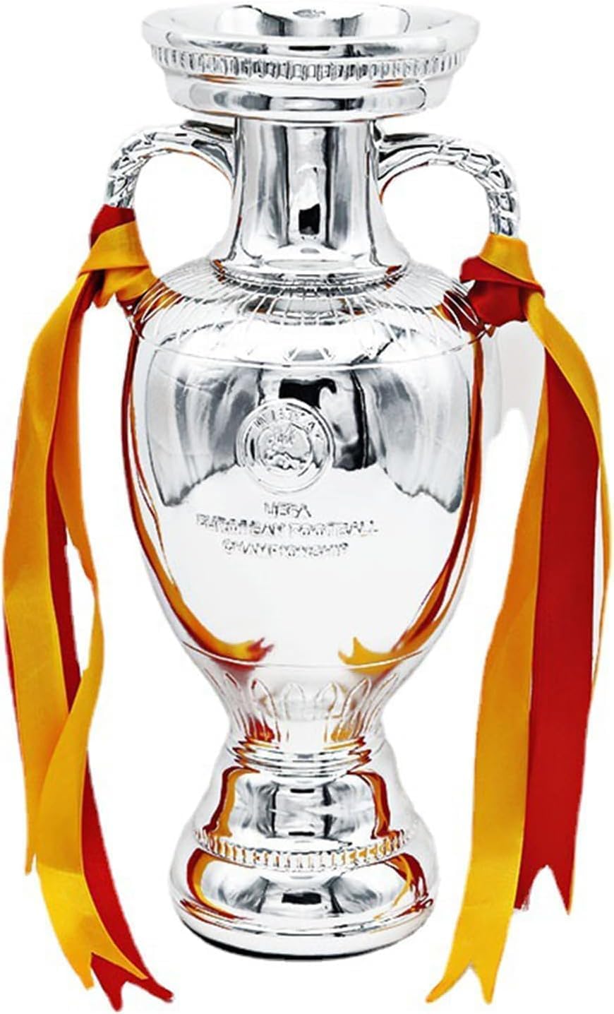 Trofeo de Campeones de Europa de Fútbol Copa Delauna Réplica Trofeo de Fútbol de Resina Colección de Recuerdos de Decoraciones para Hogar Oficina Regalos para Fans (34 cm)