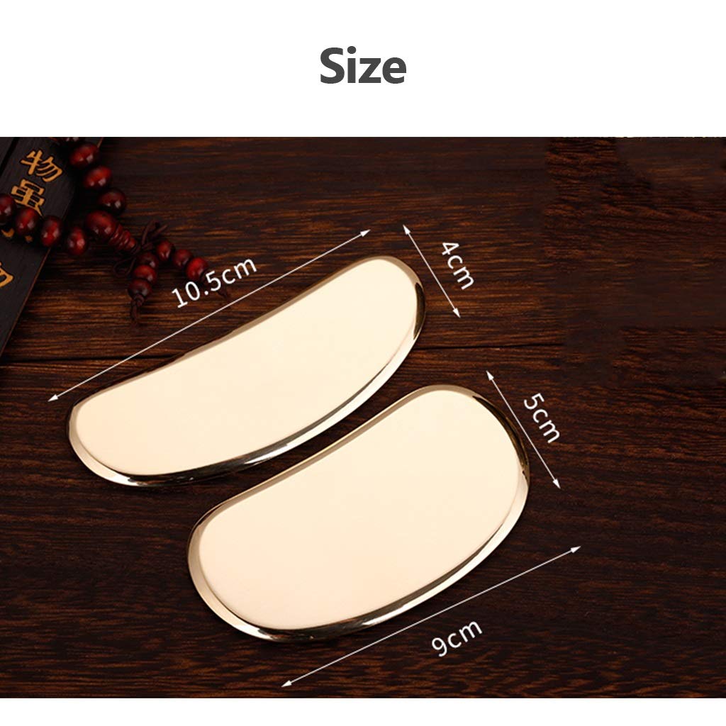 YXCKG Gua Sha Tools, Plato de Masaje de Cobre Puro, Herramienta de Cuidado de la Salud Corporal, Set de Belleza para Masaje Facial tonificante, Gua Sha Board para Cara, Ojos, Cuello
