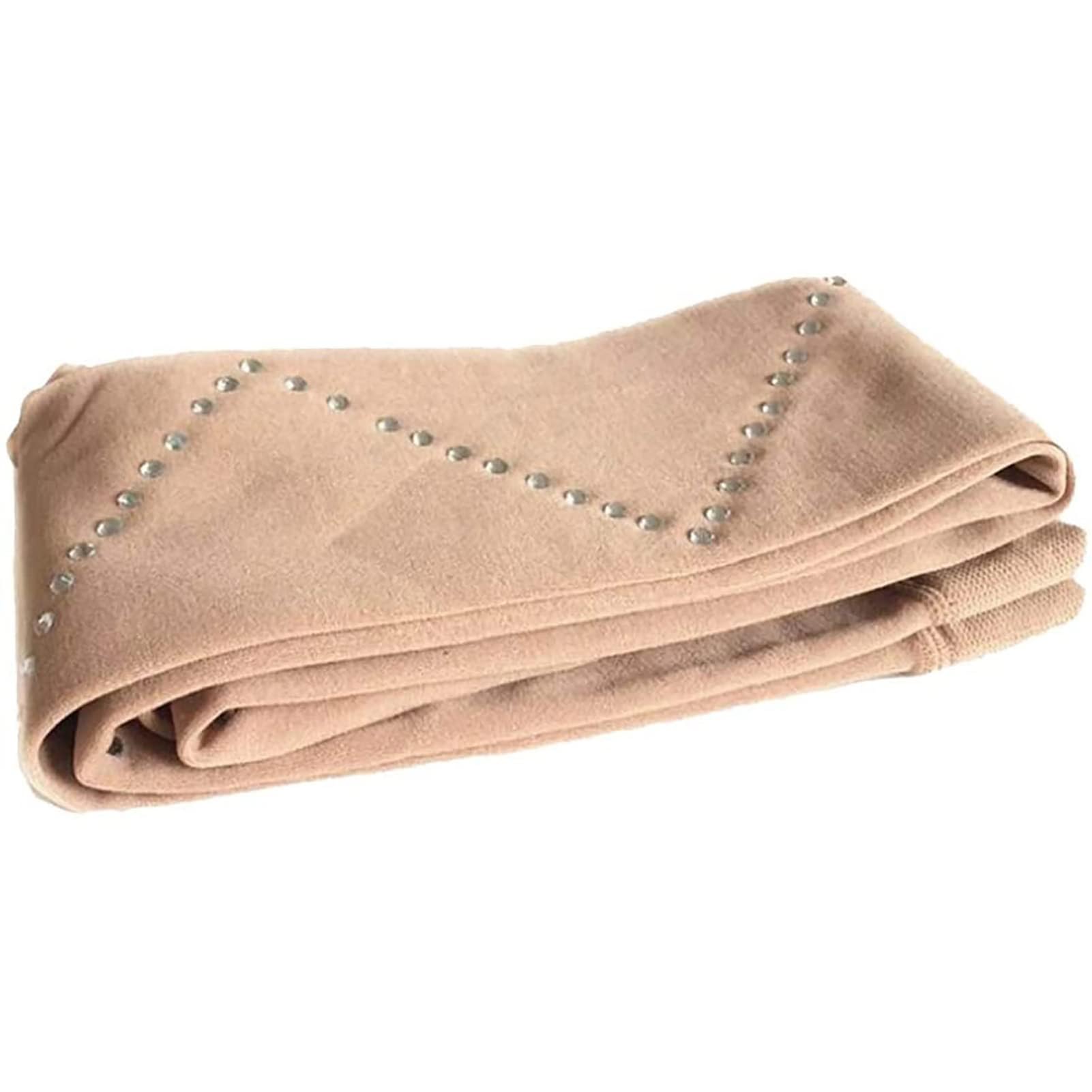 Generico Pantaloni Leggings Pattinaggio Artistico per Ragazze, sul Ghiaccio A Compressione Sportivo, Calzamaglia da Allenamento(Size:L,Color:Pelle)