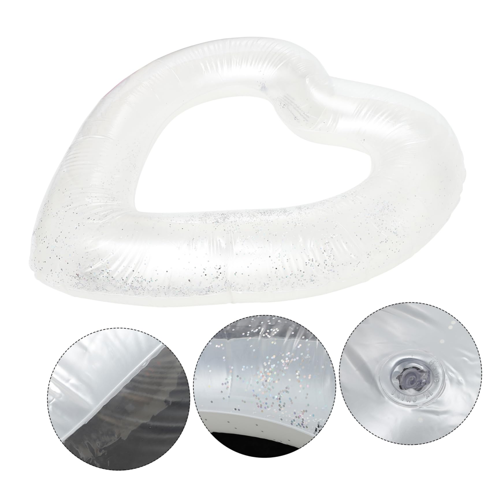TOYANDONA Salvagente a Forma Di Cuore Galleggia Zattera Piscina Per Piscina Anelli Da Piscina Gonfiabili Piscina Gonfiabile Per Giocattolo Da Piscina Estivo Pvc Bianca
