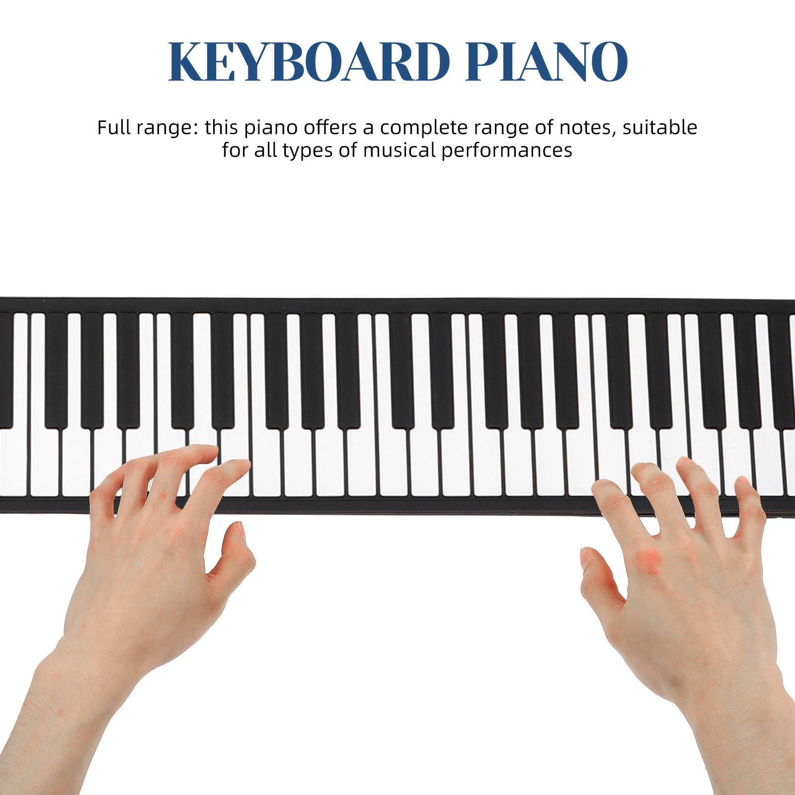 Holibanna Tastiera Pianoforte Portatile a Batteria in Silicone con 88 Tasti, Pianoforte Pieghevole Nero con Altoparlante Incorporato e Cavo USB per Uso da Principianti in Viaggio