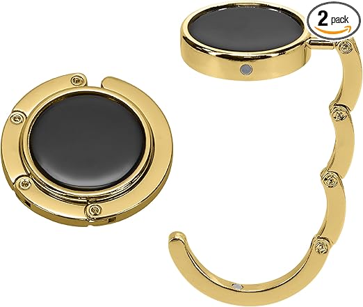 kwmobile Purse Hanger for Table (Set of 2) - Purse Hook for Table - Folding Handbag Hanger - Portable Bag Holder