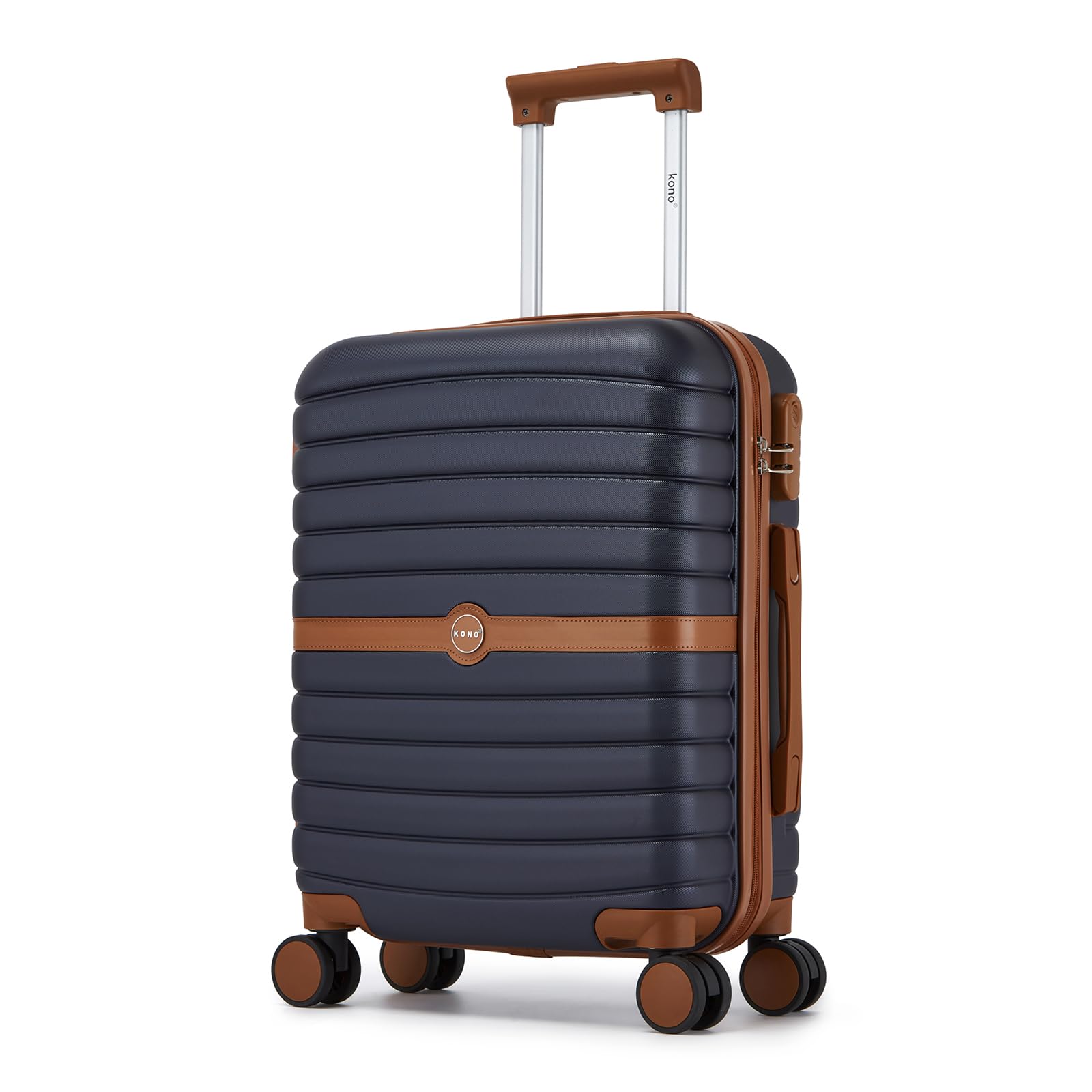 KONO Koffer Trolley Handgepäck Mittelgroß Groß, Hartschalenkoffer aus ABS+PC, Reisekoffer Set mit 4 Rollen, Zahlenschloss und Teleskopgriff für Flugreisen, Business, Urlaub und Familienreisen | Leichter und kratzfester Koffer aus Polycarbonat und ABS, für Damen und Herren
