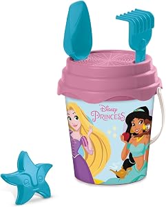 Mondo Toys Disney Princess Bucket Set, Set Mare Renew Toys con Secchiello, Paletta, Rastrello, Setaccio, Formina, Annaffiatoio Inclusi, 28415