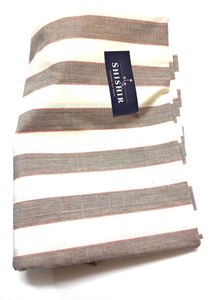 SHISHIR Bhagalpuri Solid Single Dohar All Weather Blanket and in A/C (Light Brown, White)-image-38