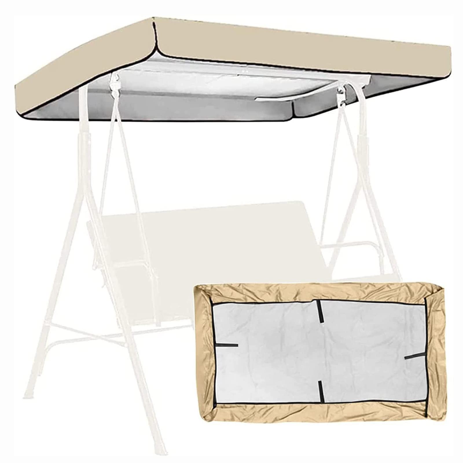 Toldo Recambio Balancin de Jardin, Techo de Repuesto Universal,Impermeable y Protección UV,para el Asiento de La Piscina del Patio del Patio,Funda deTecho