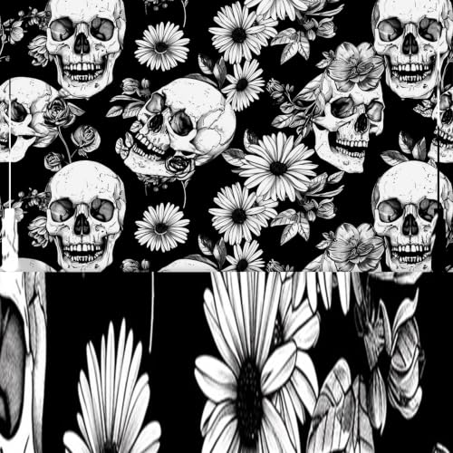 Image of Nuxovilar Skull Gothic Wallpaper Peel and Stick 12x18In PVC