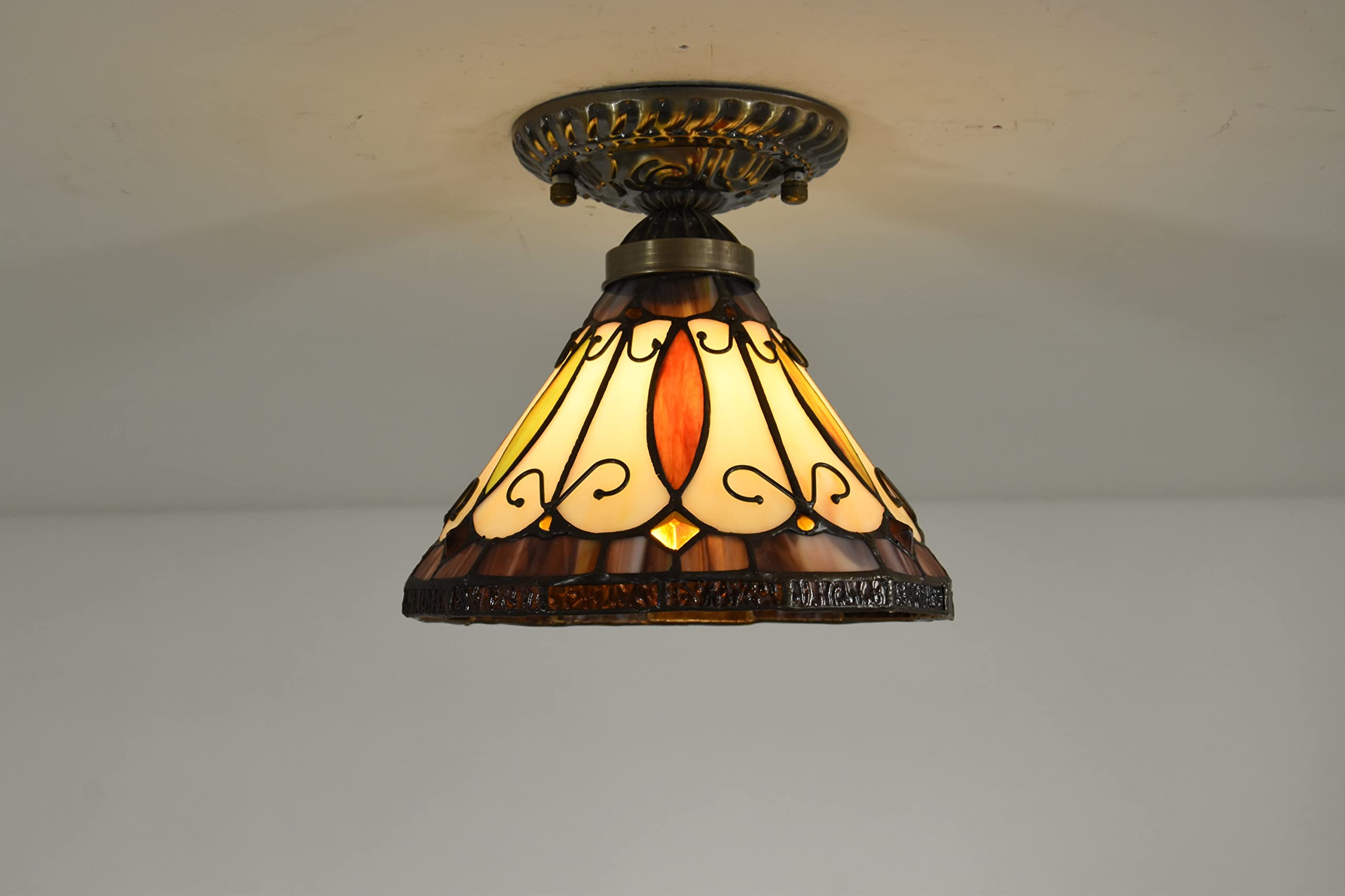 Buy GlassMyth Lighting Tiffany Style Ceiling Fixture Lamp Semi Flush