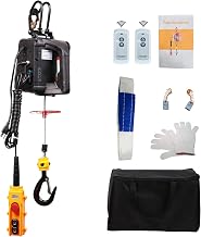 3-in-1 Electric Hoist Winch,1100lb Electric Winch with Double Hooks,110V Wire and Wireless Remote Control Power Winch Crane for Garage, Warehouses, and Factories