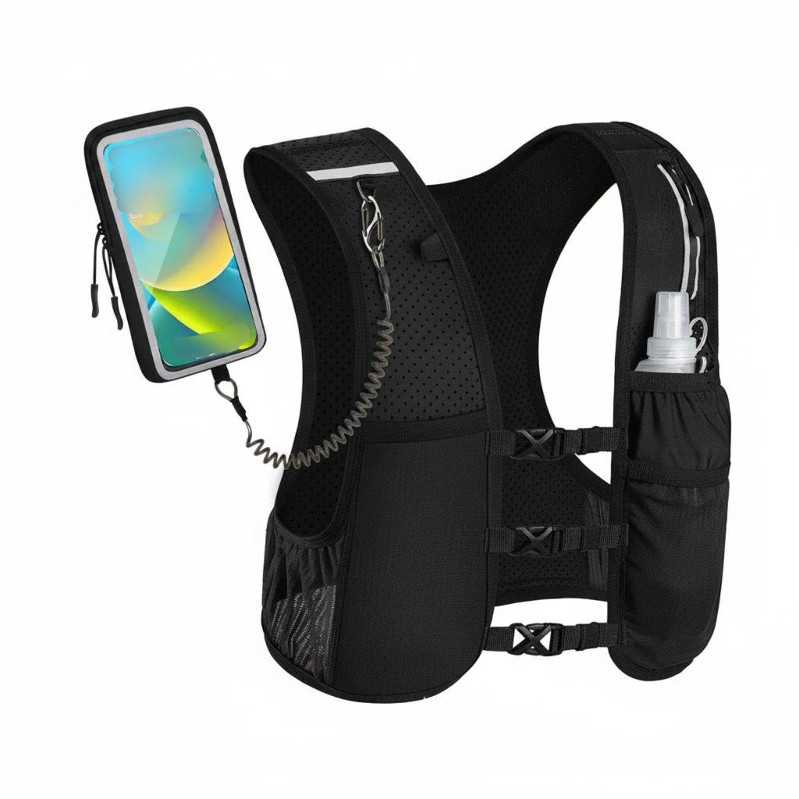 CALANDIS Trail Running Backpack Vest Lightweight Water-Carrying Vest No Movement Design Sports Gear for Runners, Cyclists, Outdoor Black-picture-18