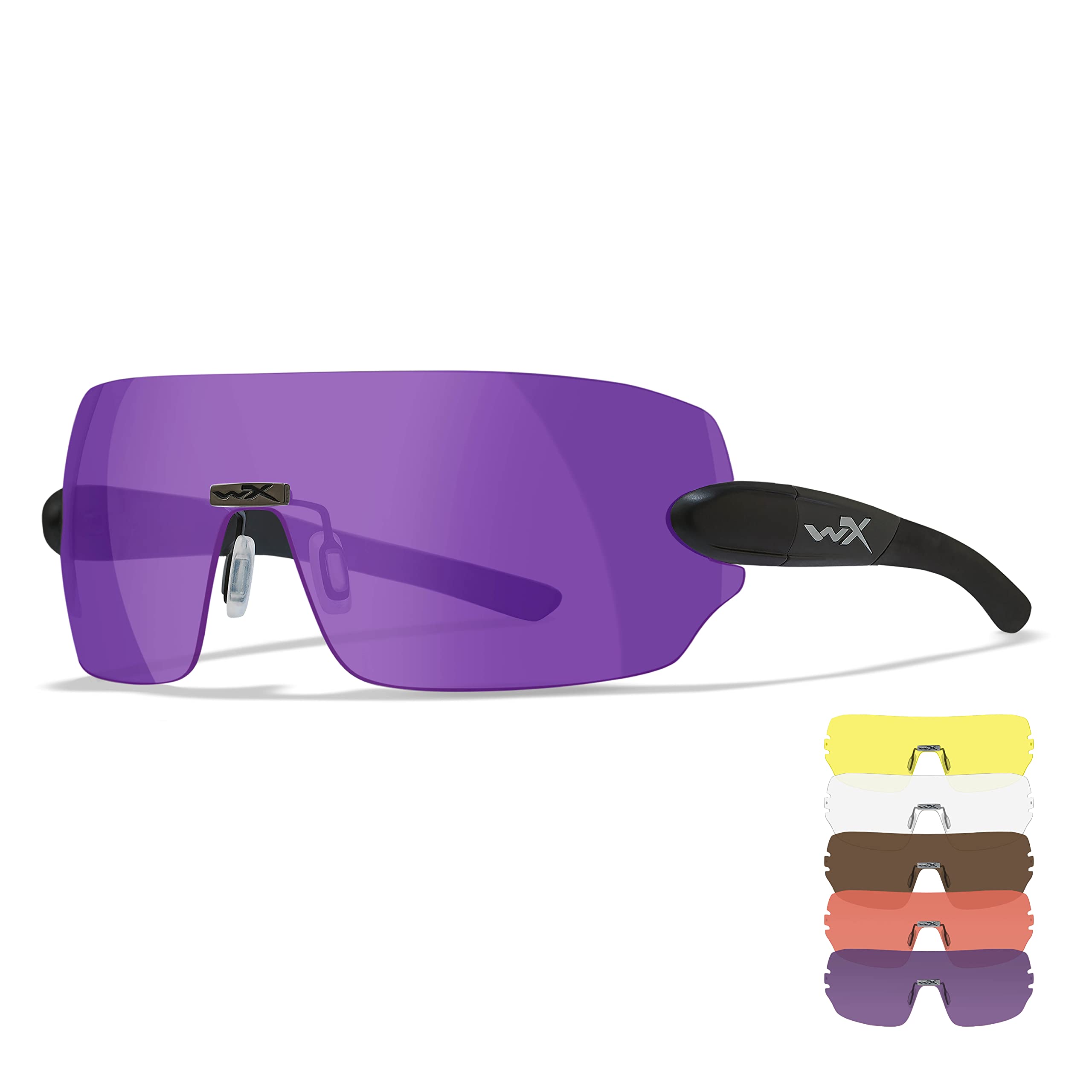 Wiley X │ WX Detection | Sonnenbrille Herren │ Klar, Gelb, Orange, Violett, Kupfer/Matt Schwarz | Schutzbrille │ Taktische Militärische MTB Brille Laufbrille Radfahren | 100% UVA/UVB-Schutz