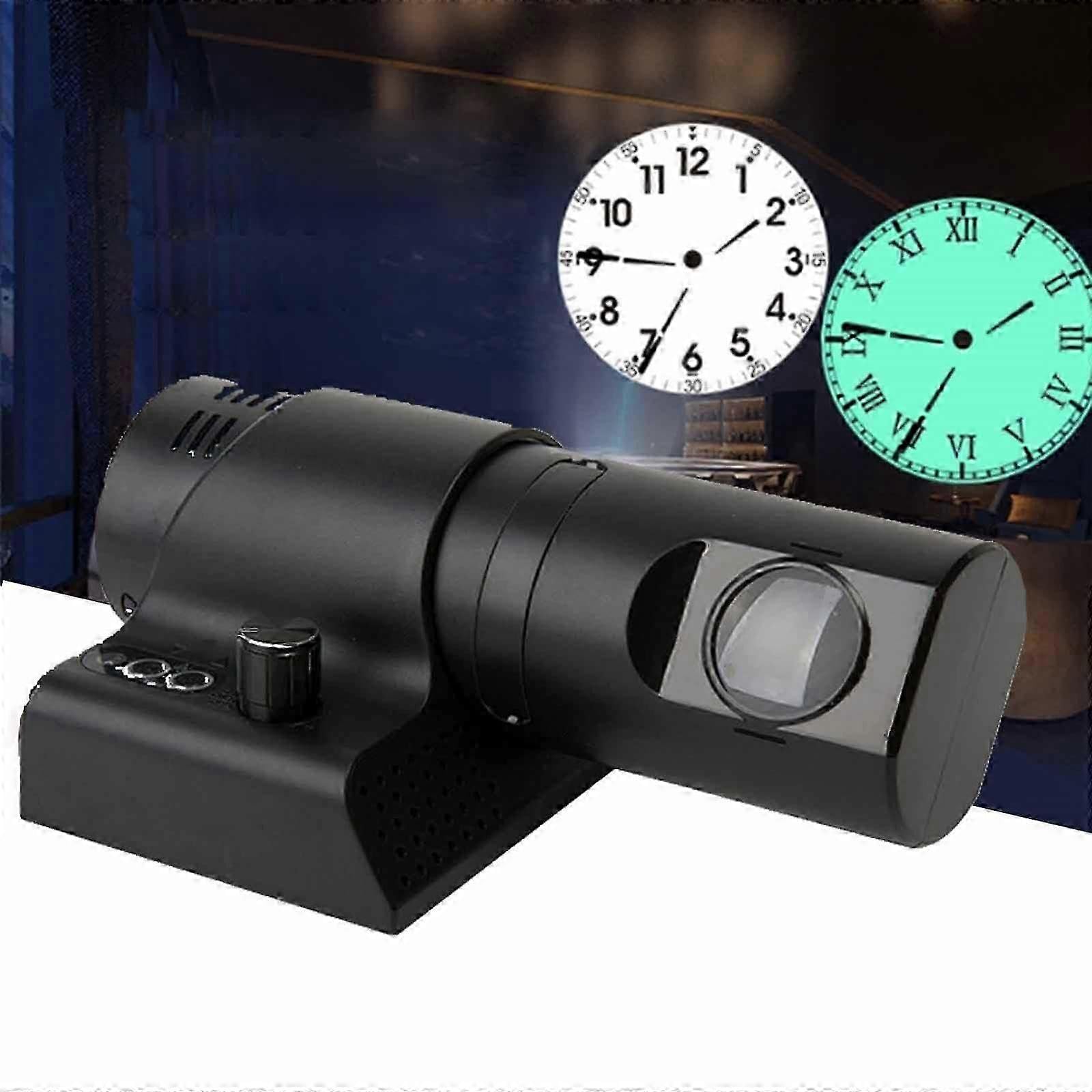 Reloj despertador de proyección LED giratorio de 180 grados con control remoto y números conmutables para una gestión eficiente del tiempo, color blanco