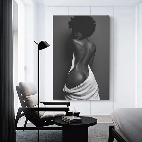 Miniatura 3 de MQISNOHA Póster de arte de pared sexy de mujer negra negra afroamericana, pinturas artísticas en lienzo, decoración de pared, decoración del hogar,
